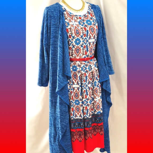LuLaRoe Dresses & Skirts - LuLaRoe red white and blue dipped Amelia unicorn